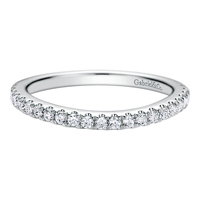 14k White Gold Contemporary Style Straight Wedding Band Diamond